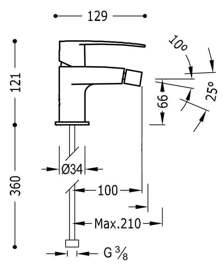 Змішувачі для біде Tres Flat 20412001