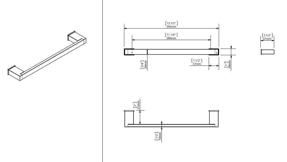 Тримач рушника Creabath Kubo 192496