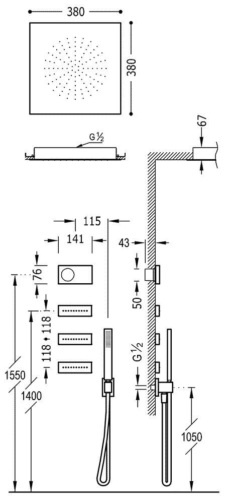 Душевая система Tres Shower Technology 09286313AC