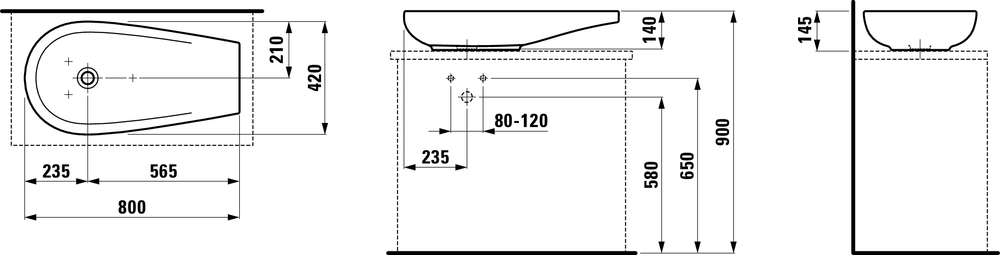 Умивальник Laufen ILBAGNOALESSI One H8189734001121
