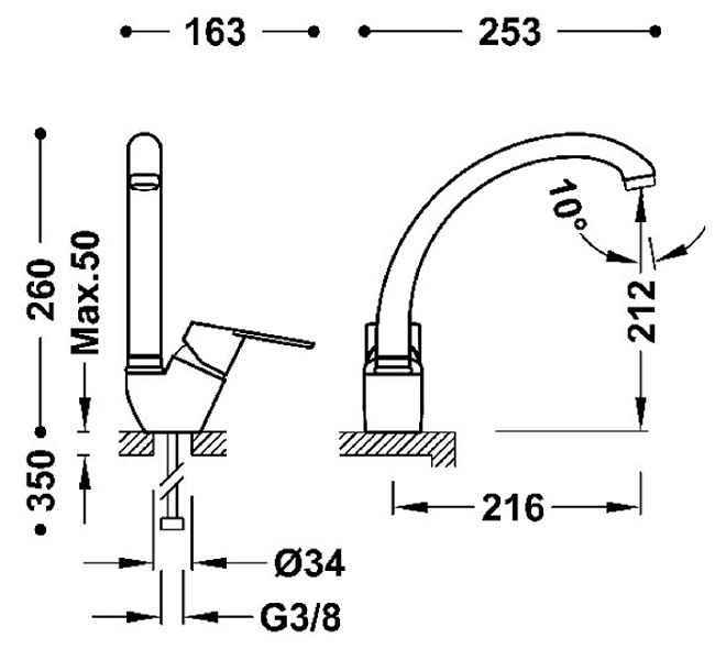BMK-tres Змішувач кухонний, хром 139441