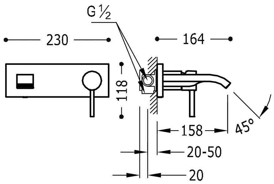 Змішувач для раковини Tres Alplus 20326010