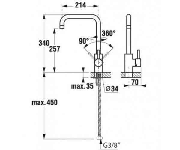 Змішувач кухонний Jika Mio H3517110042001