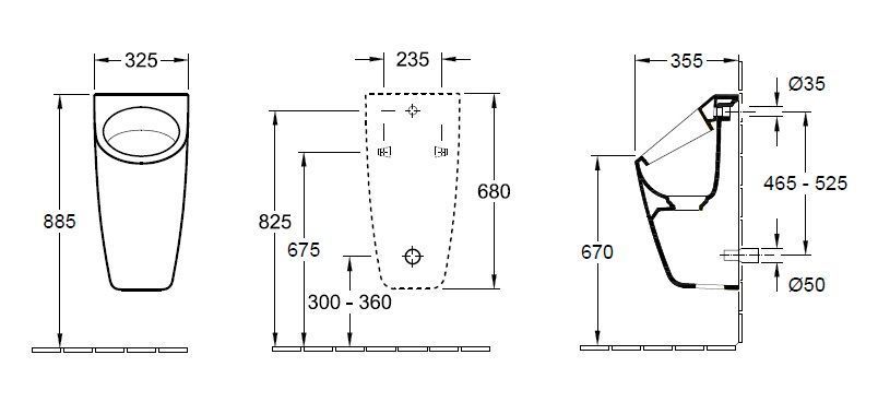 Писсуар Villeroy and Boch Architectura 558600T1