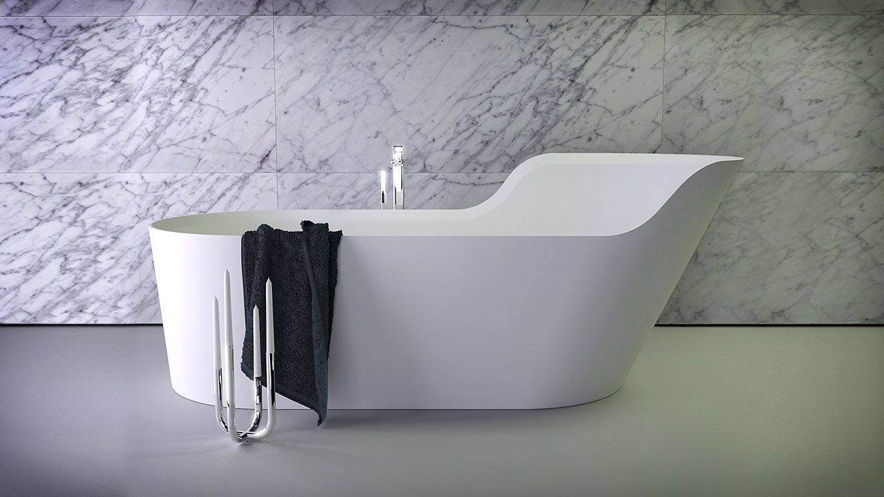 Ванна з штучного каменю Glow правостороння / лівостороння glow 0600-061-01 Белая матовая