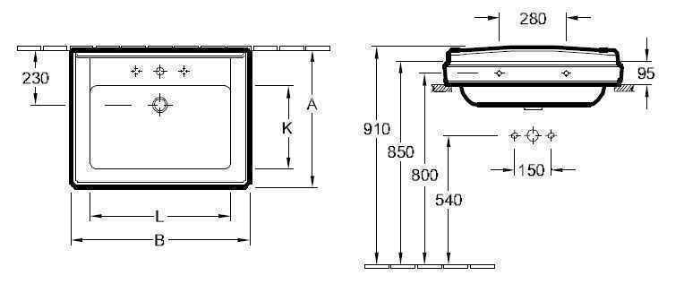 Підвісний умивальник Villeroy and Boch Hommage 7101LGR2