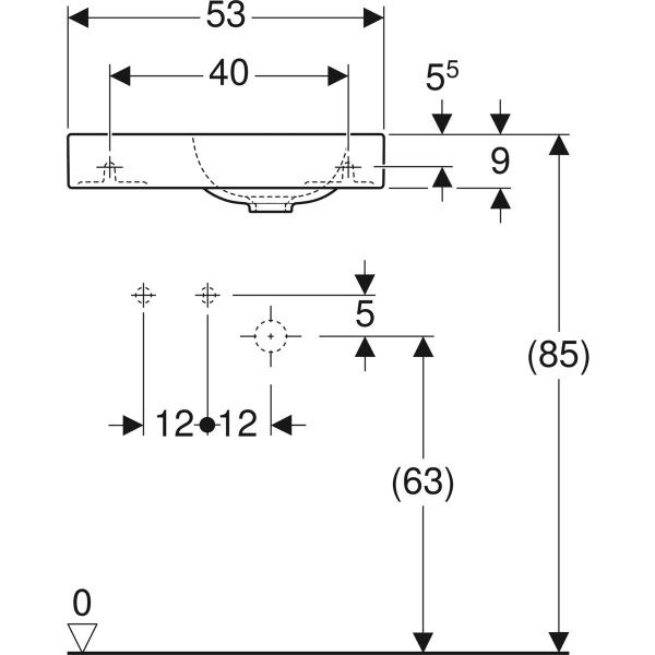 Умывальник подвесной Geberit iCon 124153000