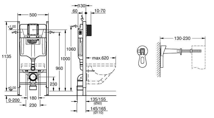 Інсталяція для унітазу Grohe 38732BRA