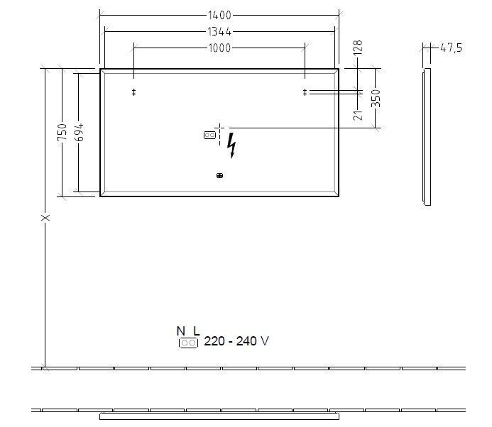 Зеркало с подсветкой Subway 3.0 Villeroy & Boch A4631400