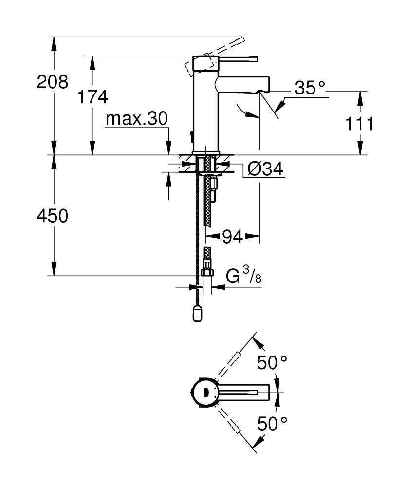 Змішувач для умивальника Grohe Essence 32899001