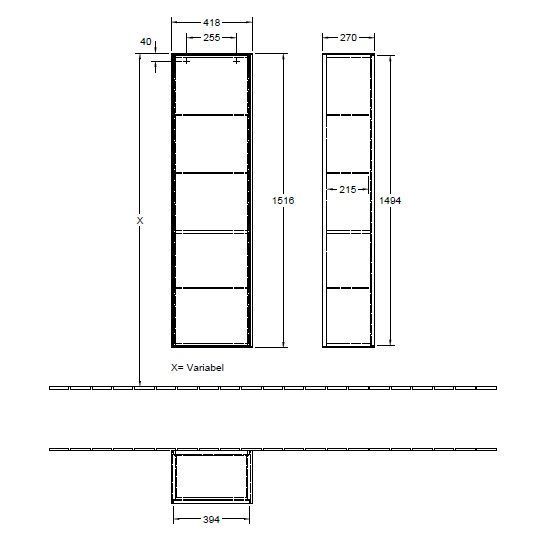 Шкаф для ванной комнаты Finion Villeroy and Boch (левосторонний) F48000PH