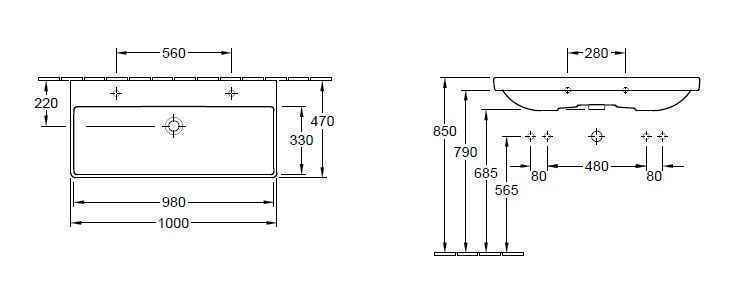 Підвісний умивальник Villeroy and Boch Avento 4156A2RW