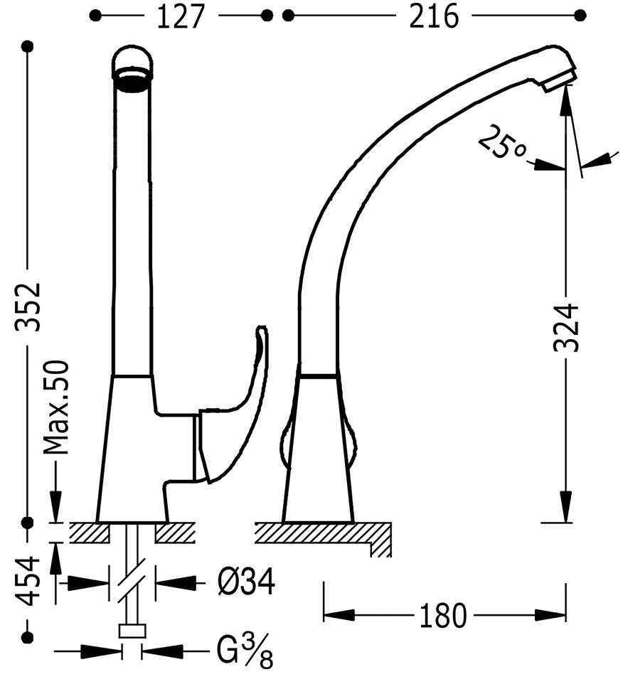 Смеситель на кухню Mono - Tres 172447