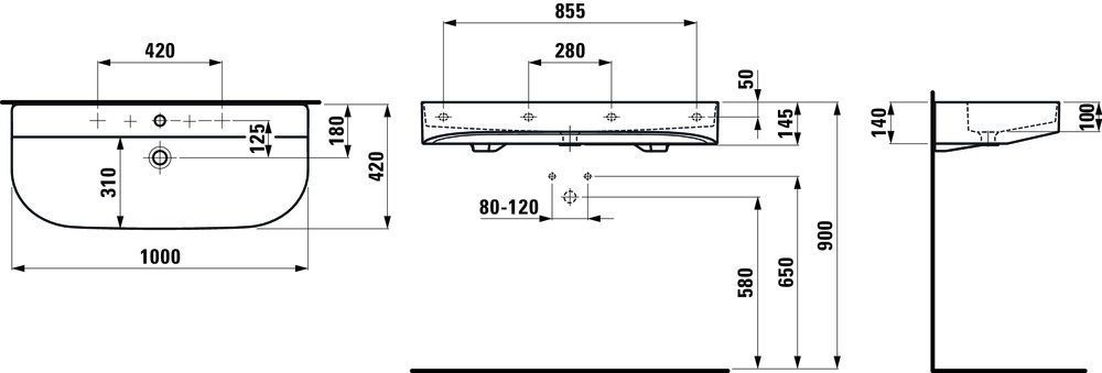 Умывальник подвесной Laufen Sonar H8103470001081