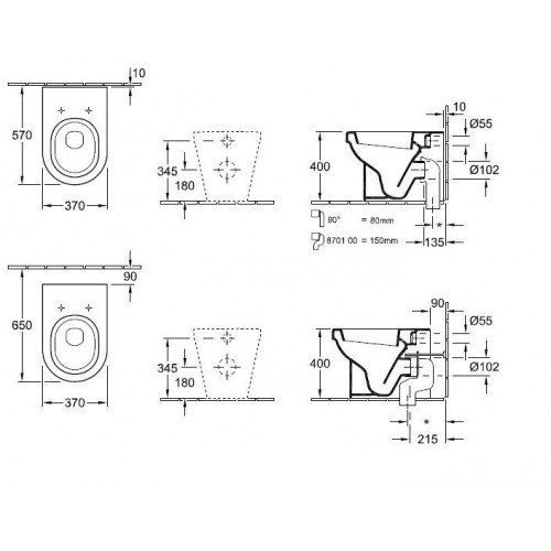 Унитаз напольный Villeroy & Boch Architectura 56761098M9