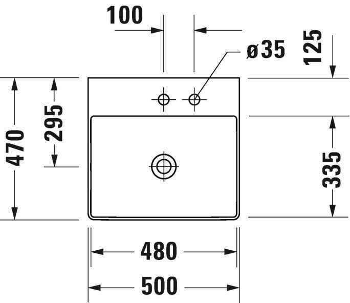 Умивальник Duravit DuraSquare 2353500044