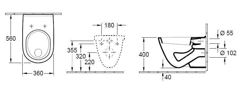 Унитаз подвесной Villeroy and Boch O. Novo 56621001