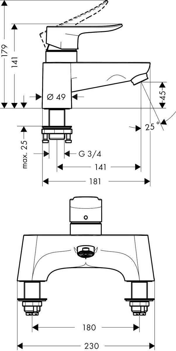 Змішувач для ванної Hansgrohe Metris 31423000