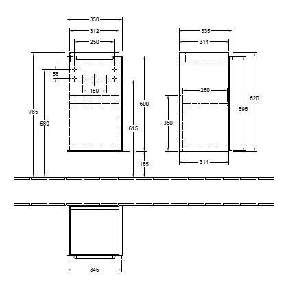 Тумба для умывальника Subway 2.0 Villeroy and Boch A81611FP