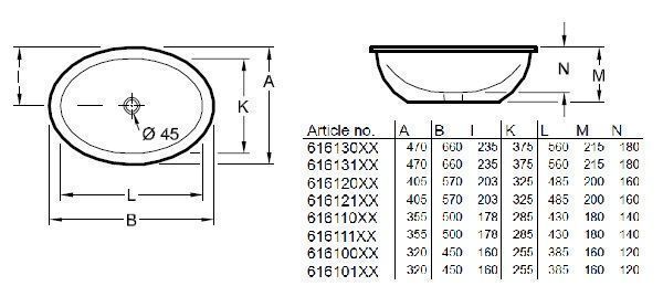 Раковина встраиваемая под столешницу Villeroy and Boch Loop&Friends 61610001