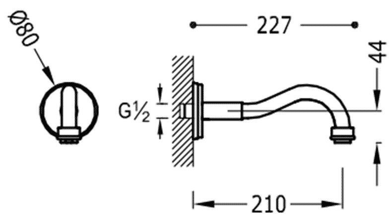 Излив для ванны Tres Clasic 24217301OR