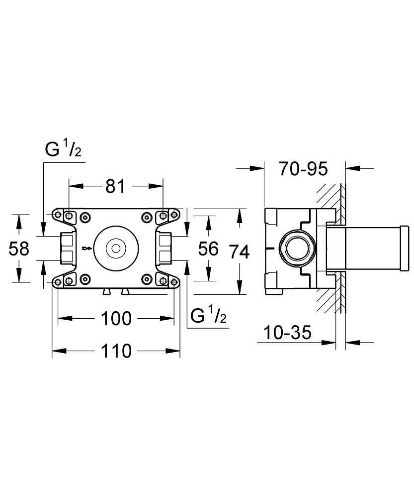 Внутрішня частина для підключення Grohe Grohtherm F 35034000