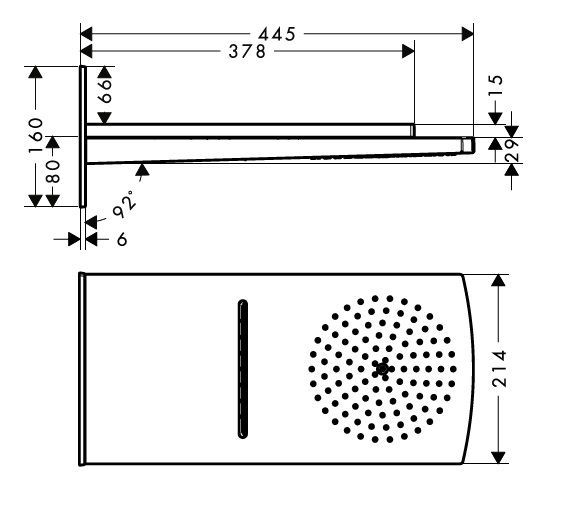 Верхний душ Hansgrohe Raindance Rainfall 180 2jet 28433400