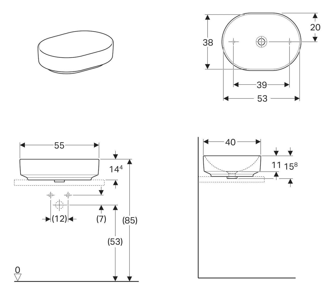 Умивальник Geberit Variform 500.774.01.2