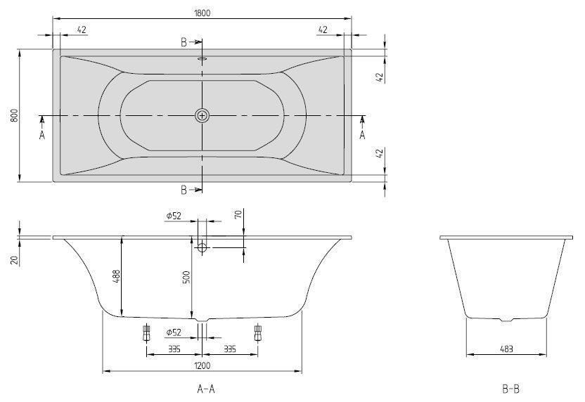 Ванна Villeroy&Boch La Belle UBQ180LAB2V-01