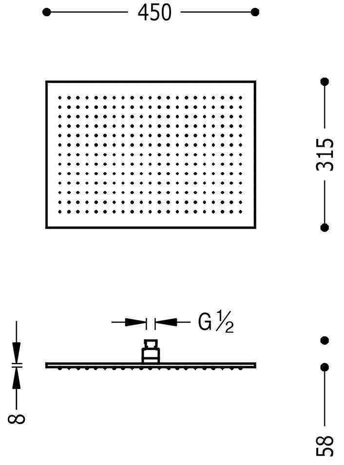 Верхній душ Tres 450Х315 29963203AC