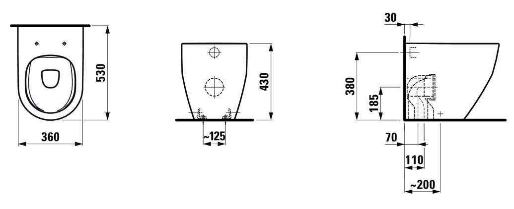 Унітаз підлоговий Laufen PRO (під інсталяцію) H8229520000001