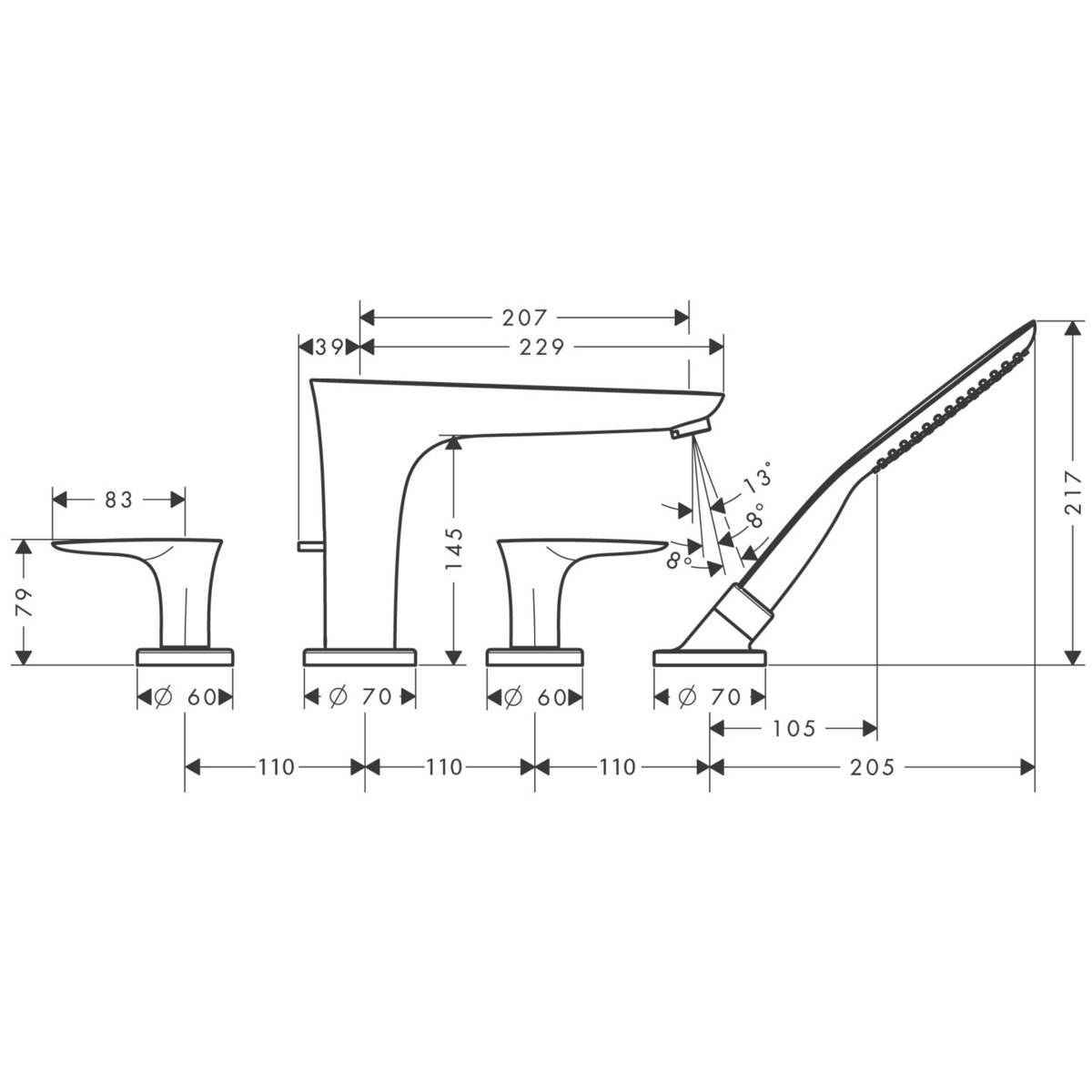 Змішувач для ванної Hansgrohe Puravida 15446400