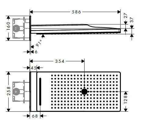 Верхній душз власником Hansgrohe Rainmaker Select 580 x 260 3jet 24001600