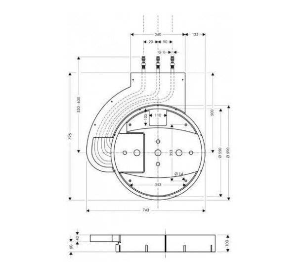 Внутренняя часть для верхнего душа Hansgrohe 28412180