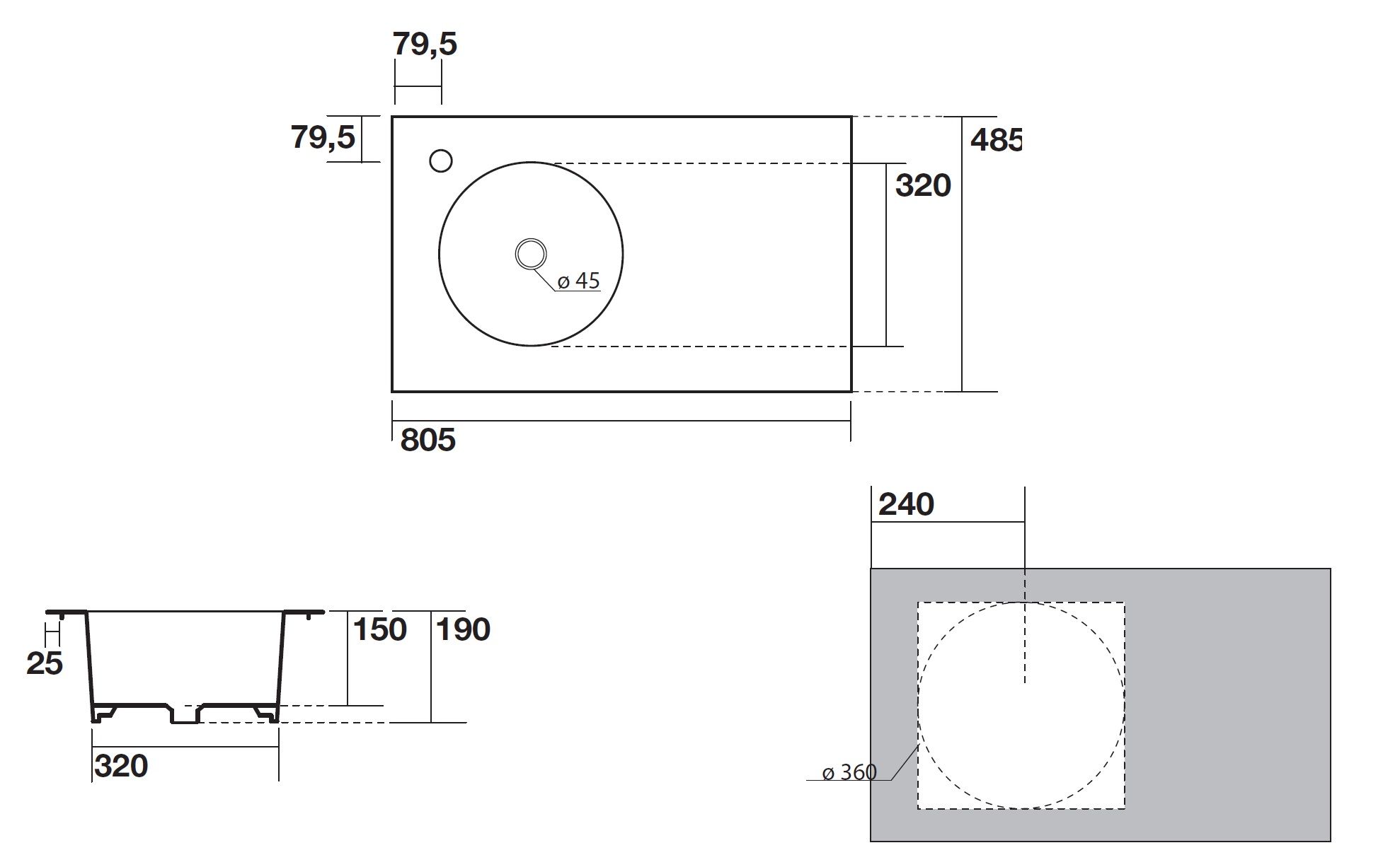 Раковина в столешницу Skyland AXA 3213701