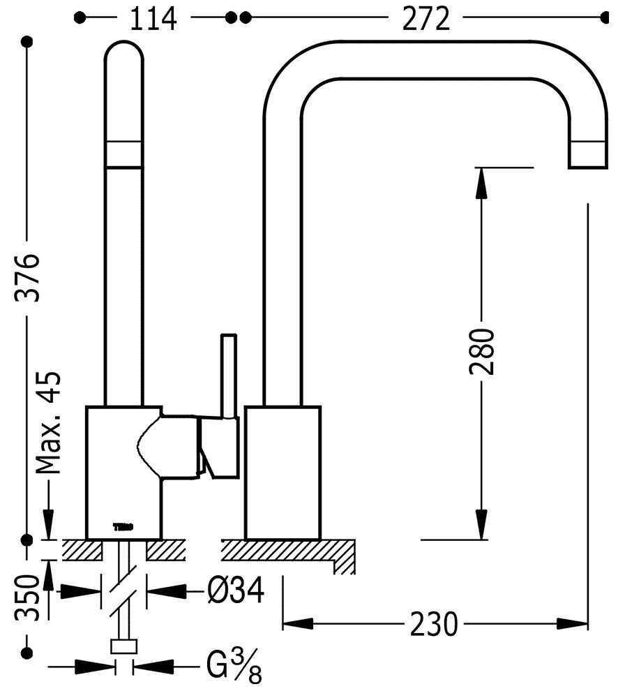 Змішувач на кухню Tres Max 162441