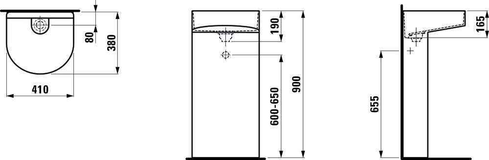 Підлоговий умивальник Laufen Sonar H8113410001121
