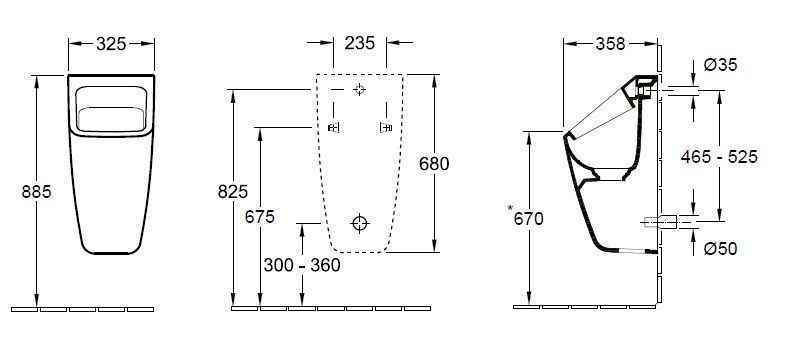 Пісуар Villeroy and Boch Architectura 558700T1