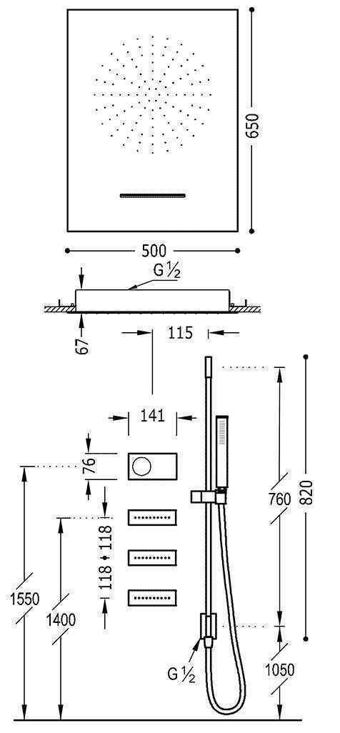 Душова система Tres Shower Technology 09288403AC