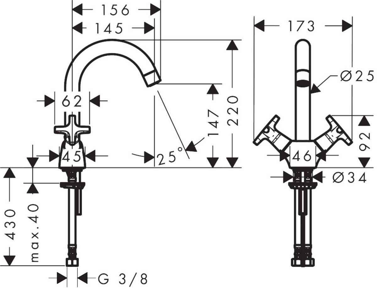 Змішувач для умивальника Hansgrohe Logis Classic 71271000