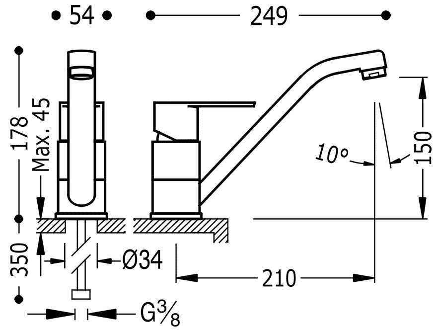 Змішувач на кухню BM - Tres 117333
