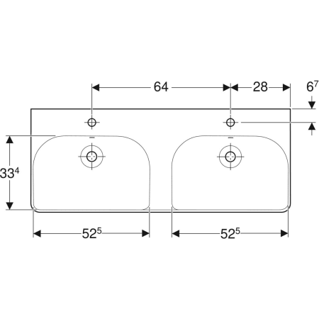 Умивальник подвійний Geberit Smyle Square 500.223.01.1