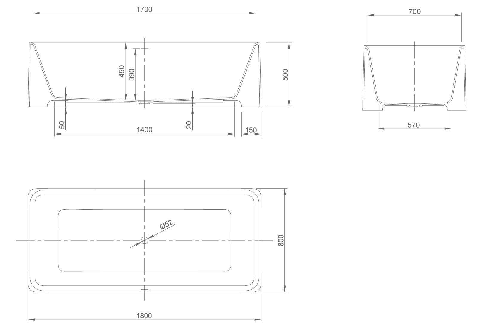 Ванна з штучного каменю Knief Feel 0600-021-01