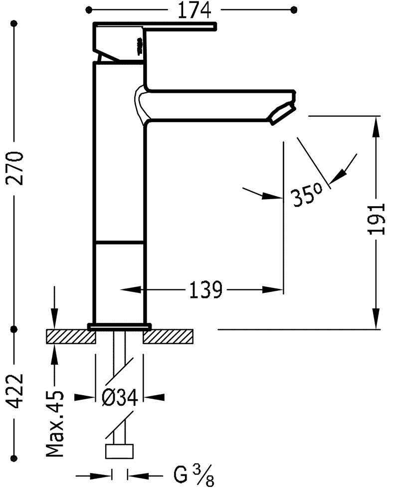 Змішувачі для раковини Tres Lex 181217