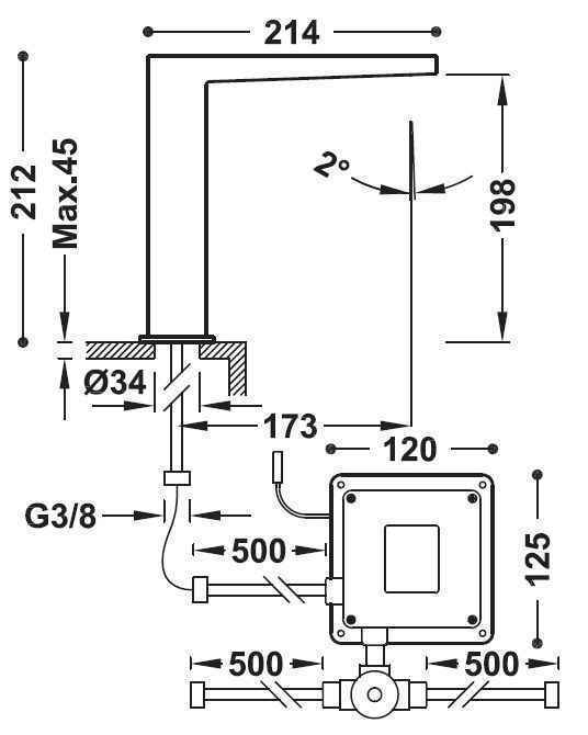 Сенсорний змішувач для умивальника Tres Slim 20261302