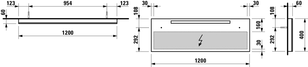 Зеркало с подсветкой Laufen ILBAGNOALESSI One H4484310972001