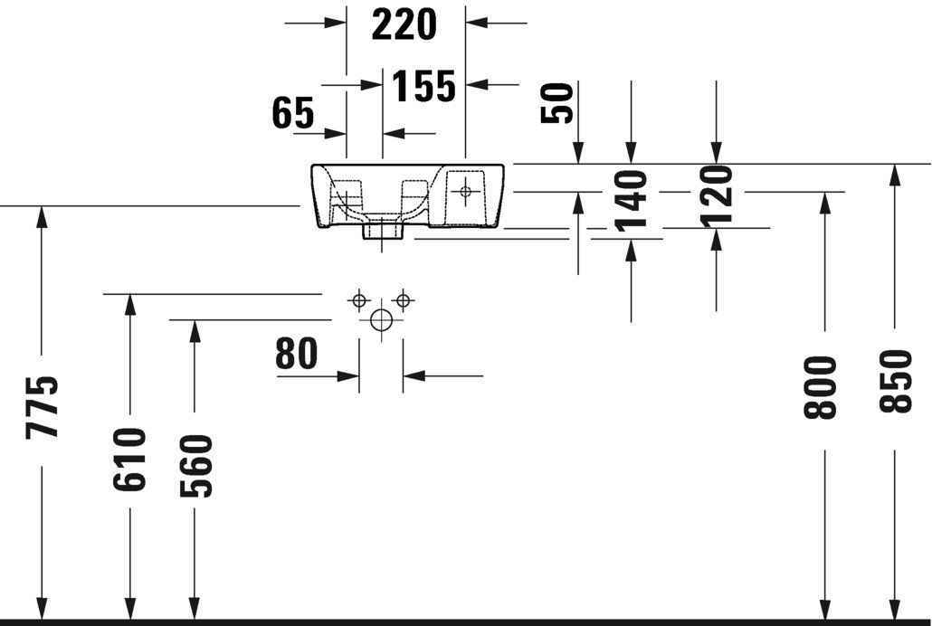 Умивальник Duravit DuraStyle 0713360000
