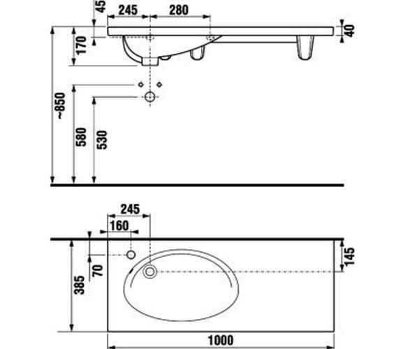 Умывальник Jika Tigo H8122170001051 (левосторонний) H8122170001051