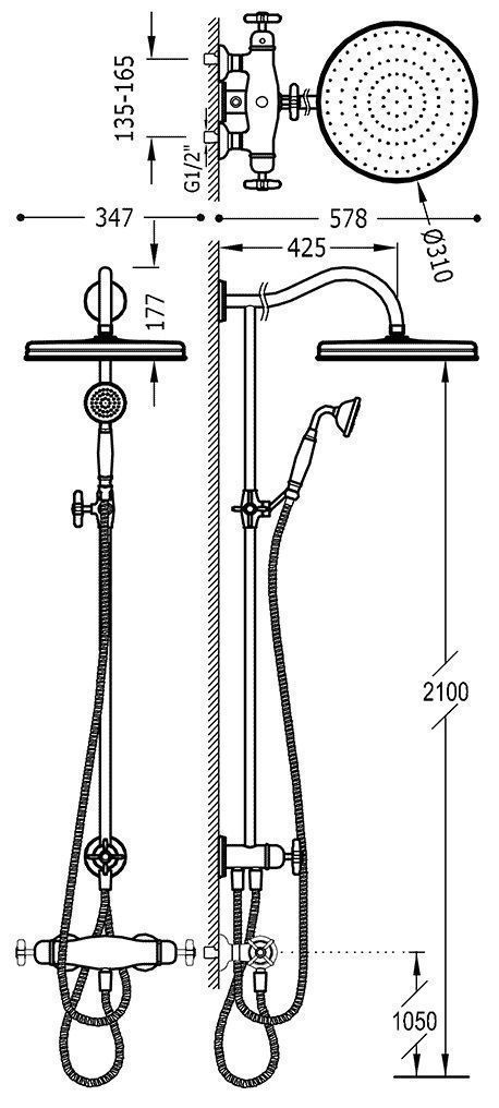 Душевая система Tres Clasic 24219501AC
