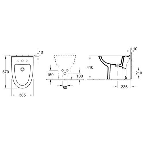 Биде напольное Villeroy & Boch Century 745700R1